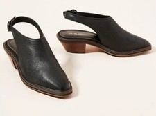 Kelsi Dagger Sling Back Mules  11 M Black Leather Slides $130