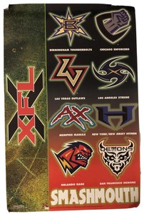 Vintage Original XFL FOOTBALL Smashmouth Team Logos POSTER 2001