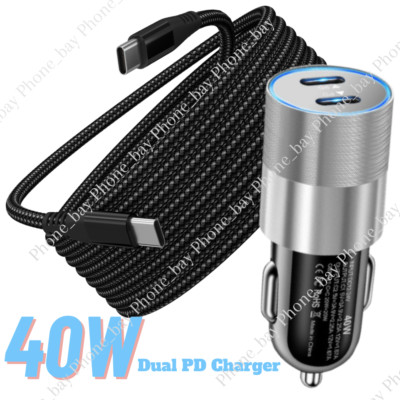 For iPhone 15 Pro Max Plus iPad Samsung 40W USB-C Fast Charger PD Type-C Cable