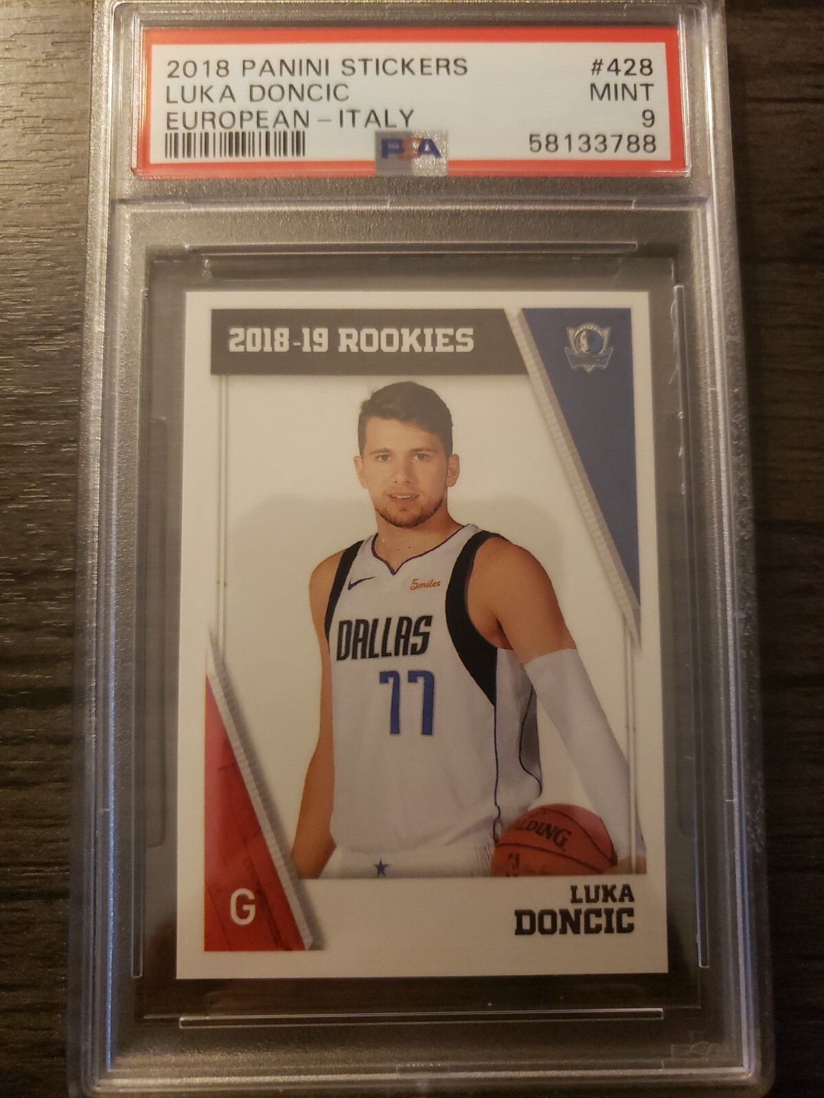 2018 Panini Stickers #428 Luka Doncic European - Italy PSA 9 Mint