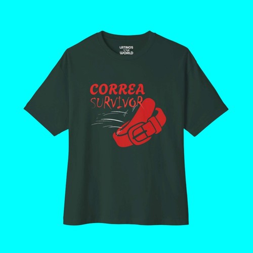 Correa Belt Survivor T-shirt | Chancleta Cinturon Joke Design Latino Pride Funny - Picture 5 of 26