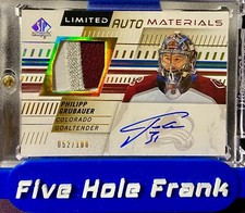 2019-20 SP Authentic Philipp Grubauer Limited Auto Materials /100 #91