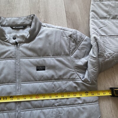 Travis Mathew Interlude Puffer Jacket Men XXL Gray Full Zip