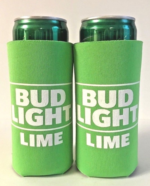 BUD LIGHT LIME Koozie Fits 12 oz Slim Can NEW LOGO Set of Two (2