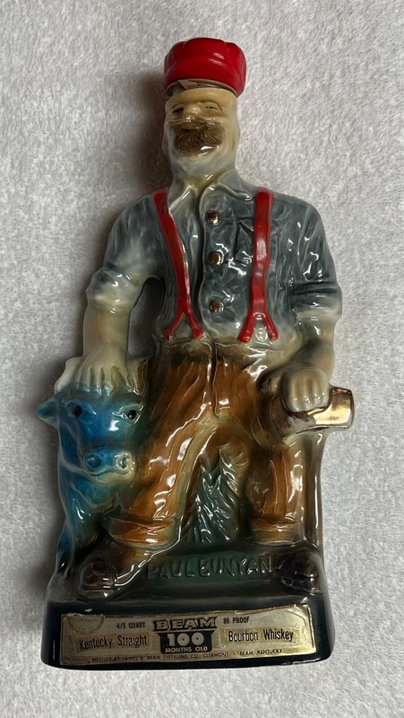 Vintage 1970 Jim Beam Fantasy Paul Bunyan Brainerd Minn Whiskey Decanter EMPTY