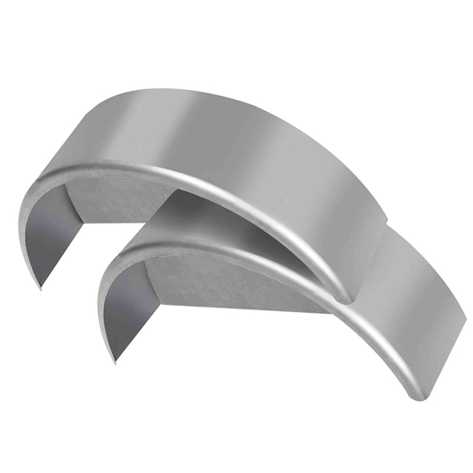 Pair of Steel Round Single Axle Trailer Fenders & Fender Backs For 14