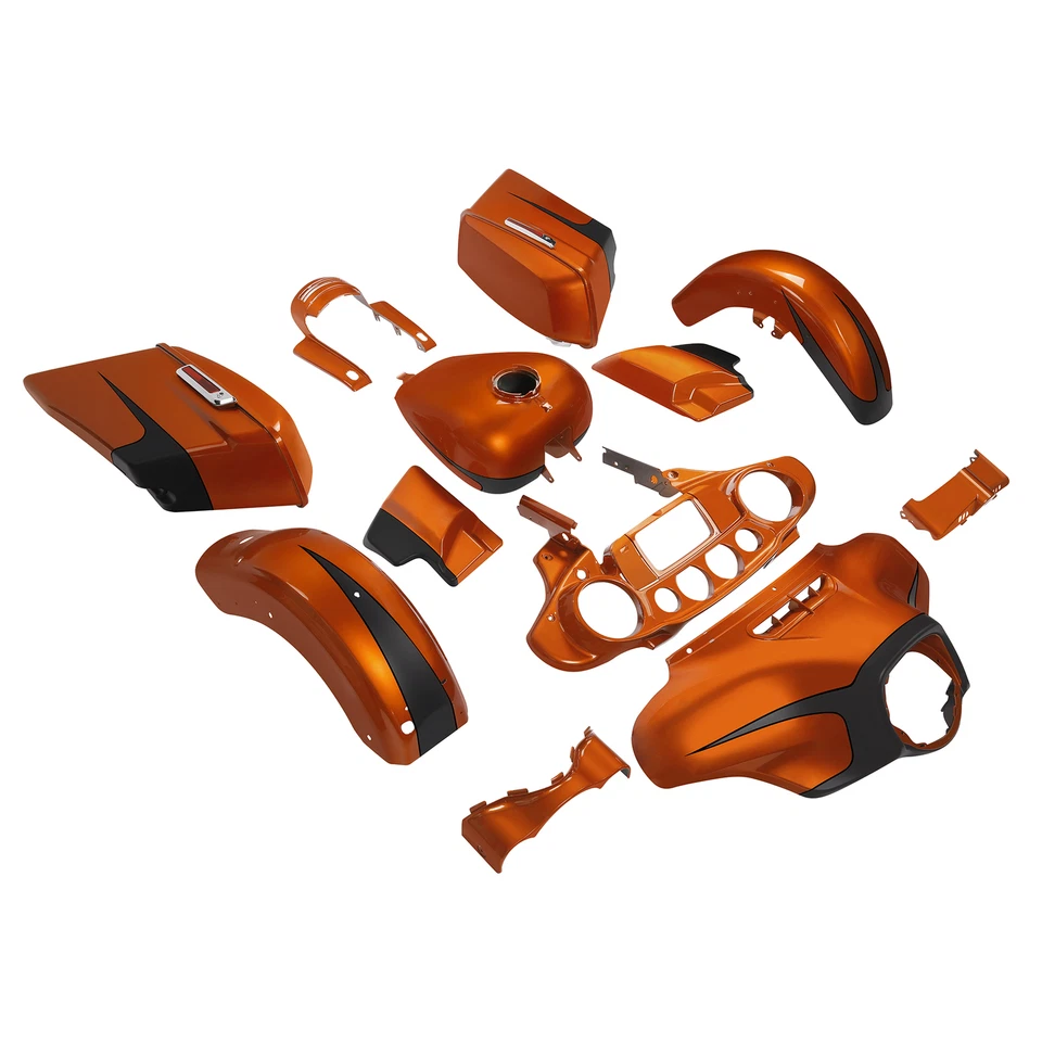 Carrocería de carenado para Harley Touring Street Glide 14+ denim naranja/negro quemado Foto 3 de 3