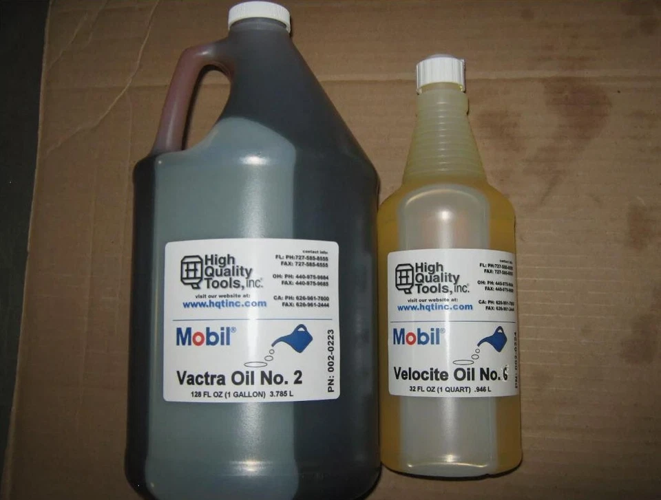 MOBILE VACTRA 1 GALLON OF MOBIL VACTRA WAY OIL #2 & 1 QUART OF VELOCITE SPINDLE OIL #6"NEW"