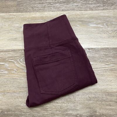 ATHLETA Skinny Leg Mid Rise Burgundy Yoga Leggings Pants Women's Size Small
