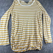Market & Spruce Stitch Fix Yellow White Stripe Long Sleeve Size M