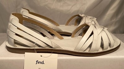 finden. Flache Ledersandalen Damen weiß 2-teilig Größe UK 5 / 38