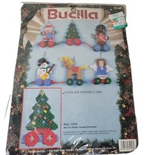 Vintage Bucilla 6 SEW Ornaments Kit 61157 Christmas PULL TOYS SEALED