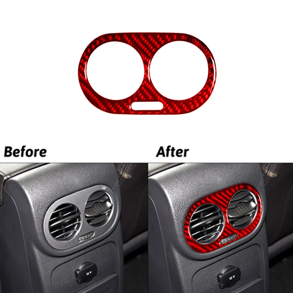 31Pcs Red Carbon Fiber Interior Kit Cover Trim For Volkswagen Tiguan 2013-2017 Foto 2 de 4