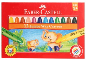 Faber-castell wax crayon 75mm set of 12 (8901180243121)