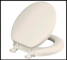 Soft Padded Toilet Seat Bone Vinyl Foam Cushion Elongated Oval Standard Bathroom