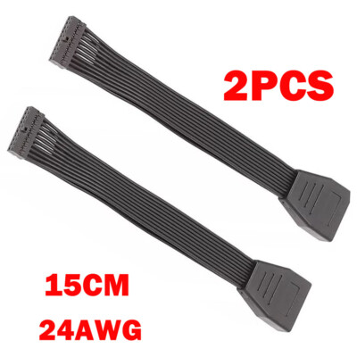 2x 15CM Motherboard USB 3.0 19-Pin 20-Pin Pcie Header Ribbon Cable Adapter US