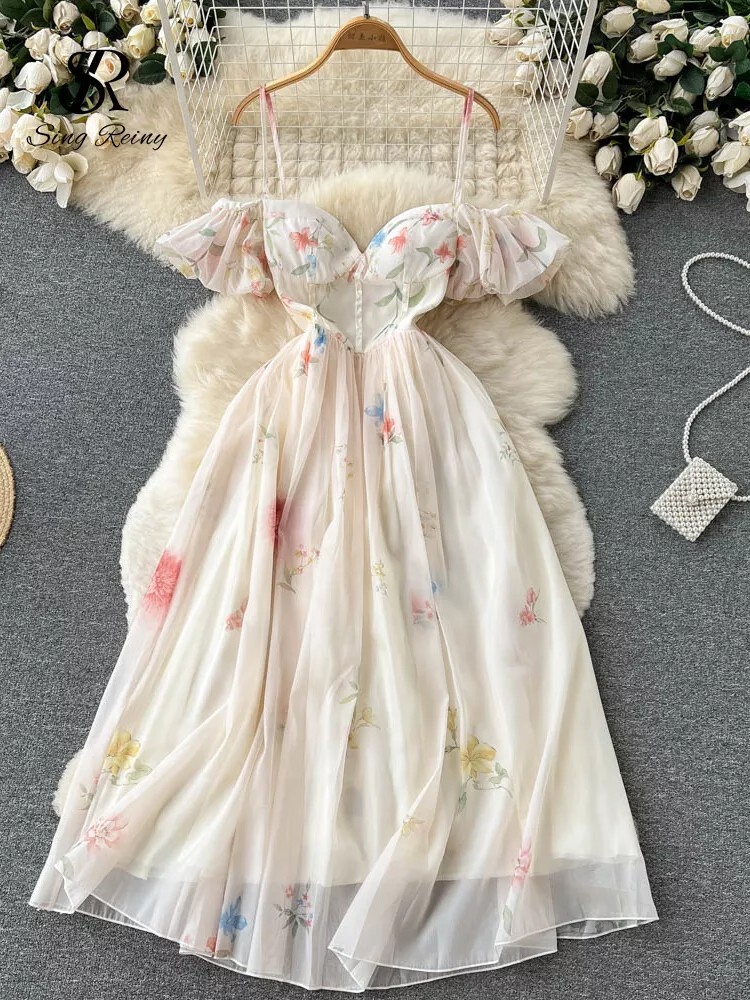 white dress with corset Satin and lace corset maxi dress