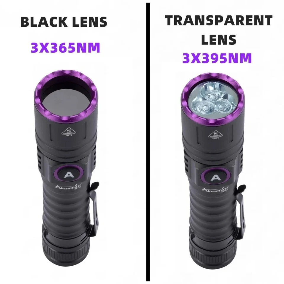 Linterna UV Ultra Violeta 395nm Luz LED Luz Negra Marcador Antorcha 365nm Lám... - Imagen 4 de 4