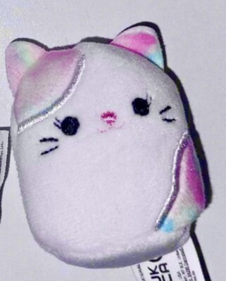 Squishville RISA Rainbow Tie-Dyed Calico Cat Plush Squishmallows Blind Bag Toy