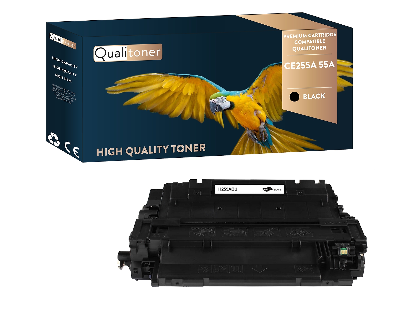 Toner CE255A 55A noir Qualitoner haute capacite pour des impressions nettes sans bavure
