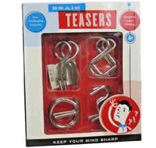 Brand New Physical Brain Teasers 4 Metal Disentanglement Puzzles Toy Gift
