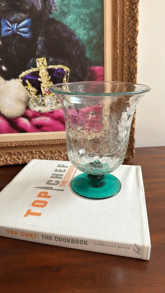 Jarrón con pedestal Blenko 58 Crackle Foto 3 de 4