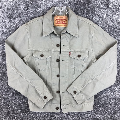 Levis 941 Corduroy Denim Jacket Size 36 Type 3 Trucker Biker Beige Red Tab