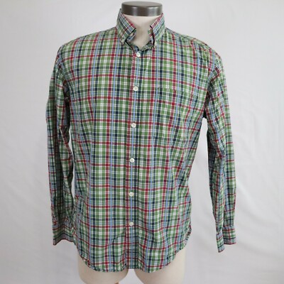 Southern Pines Shirt Mens Medium Casual Pocket Button Down Plaid Long Sleeve