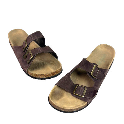 Woodstock Bert Sandals Mens 8M Suede Leather Cork Footbed Retro Hippie Y2K