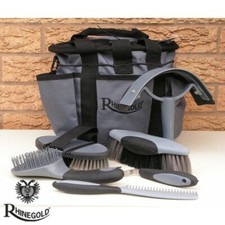 Rhinegold Soft Touch Complete Grooming Kit With Bag  GREY  Incl 6 grooming tools