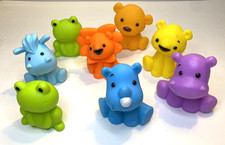 Infantino Tub O' Toys Mixed Lot of 8 Rubber Animal Bath Toys - Squeezable Pals