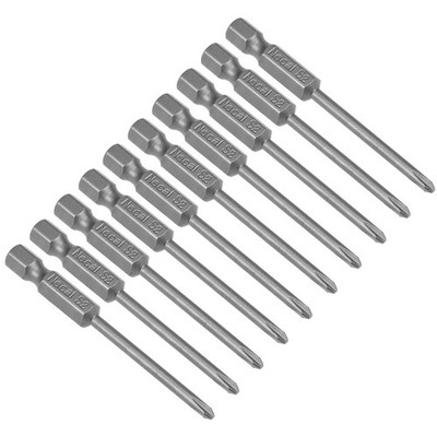 10Pack 65mm 1/4'' Hex Shank 3mm PH1 Magnetic Phillips Head Screwdriver Bit S2
