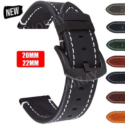 20mm 22mm Klassisch Leder Uhrenarmband Ersatz Smartwatch Uhrenarmband Band Strap
