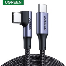 UGREEN USB-C Right Angle Cable, 100W USB C to C Fast Charger Braided Lead 0.5-3M
