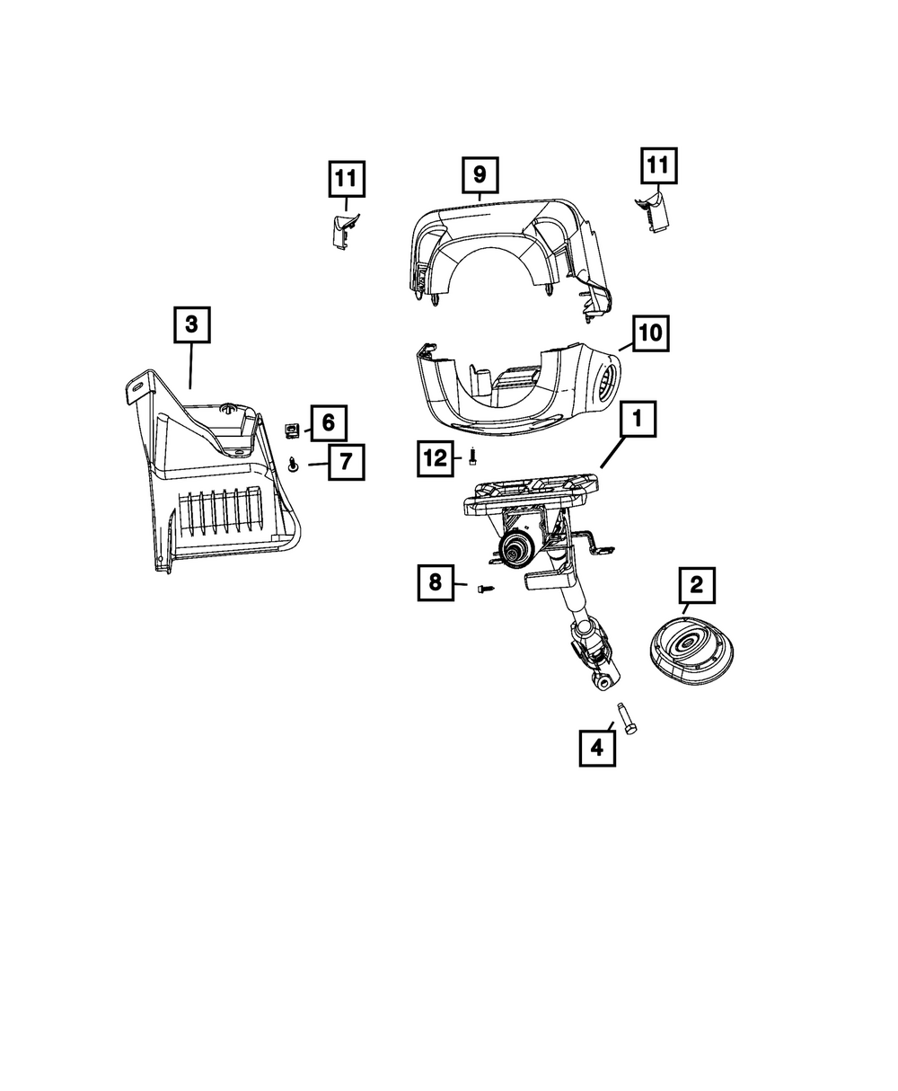 Genuine Mopar Steering Column Shroud 1YB21JXWAB