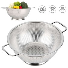 9in Stainless Steel Colander Strainer Drainer with Handle For Kitchen Tool
