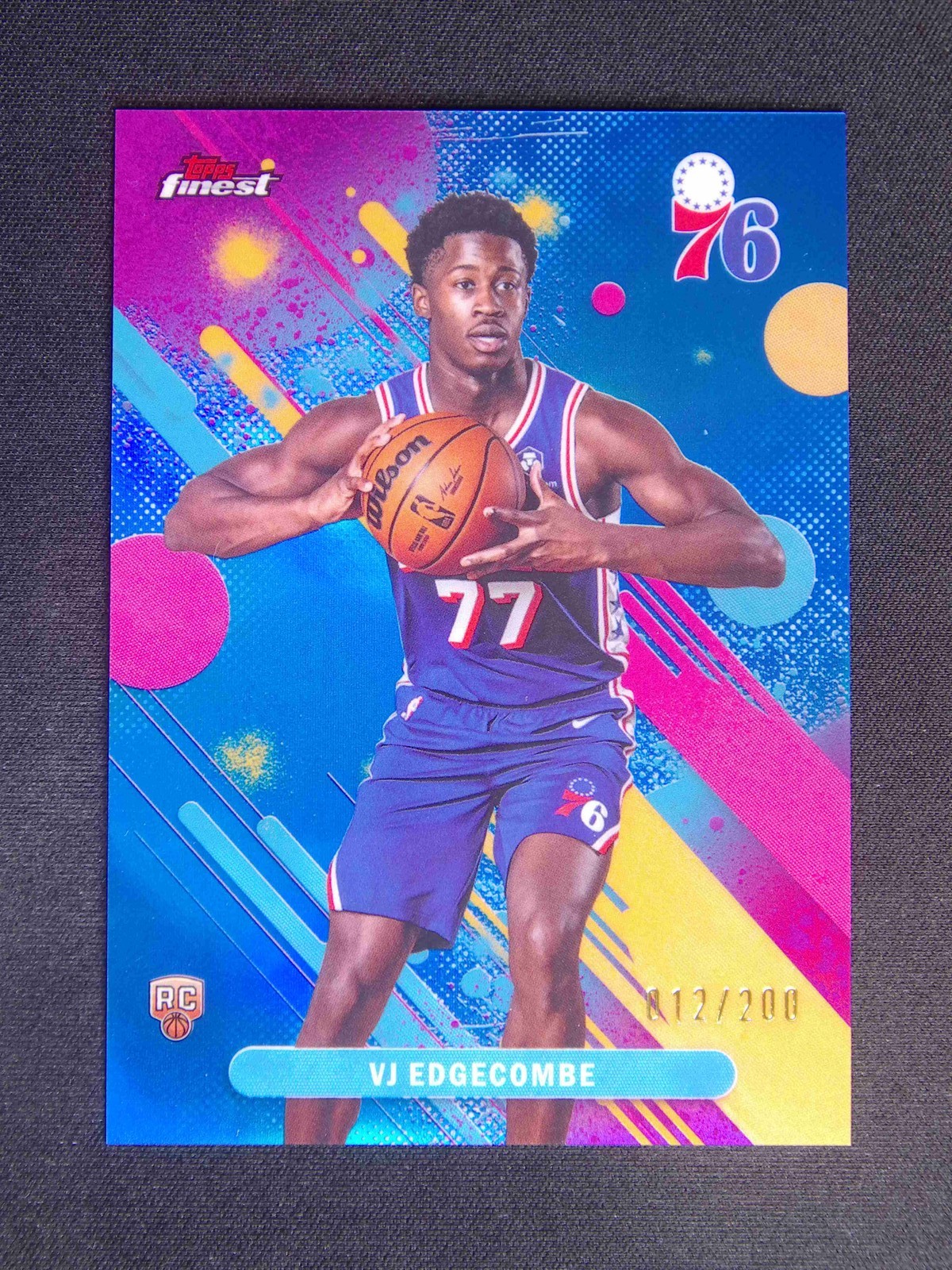 2025-26 Topps Finest VJ Edgecombe #3 RC Rookie Common Blue Refractor /200