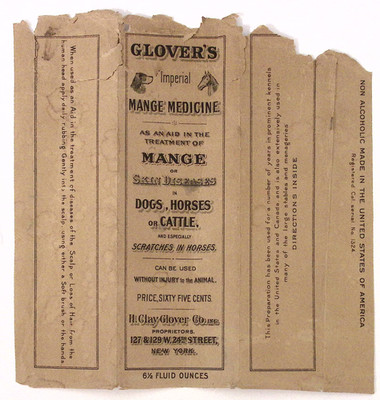 Glover's Imperial Mange Medicine Wrapper H. Clay Glove Co New York Early 1900s