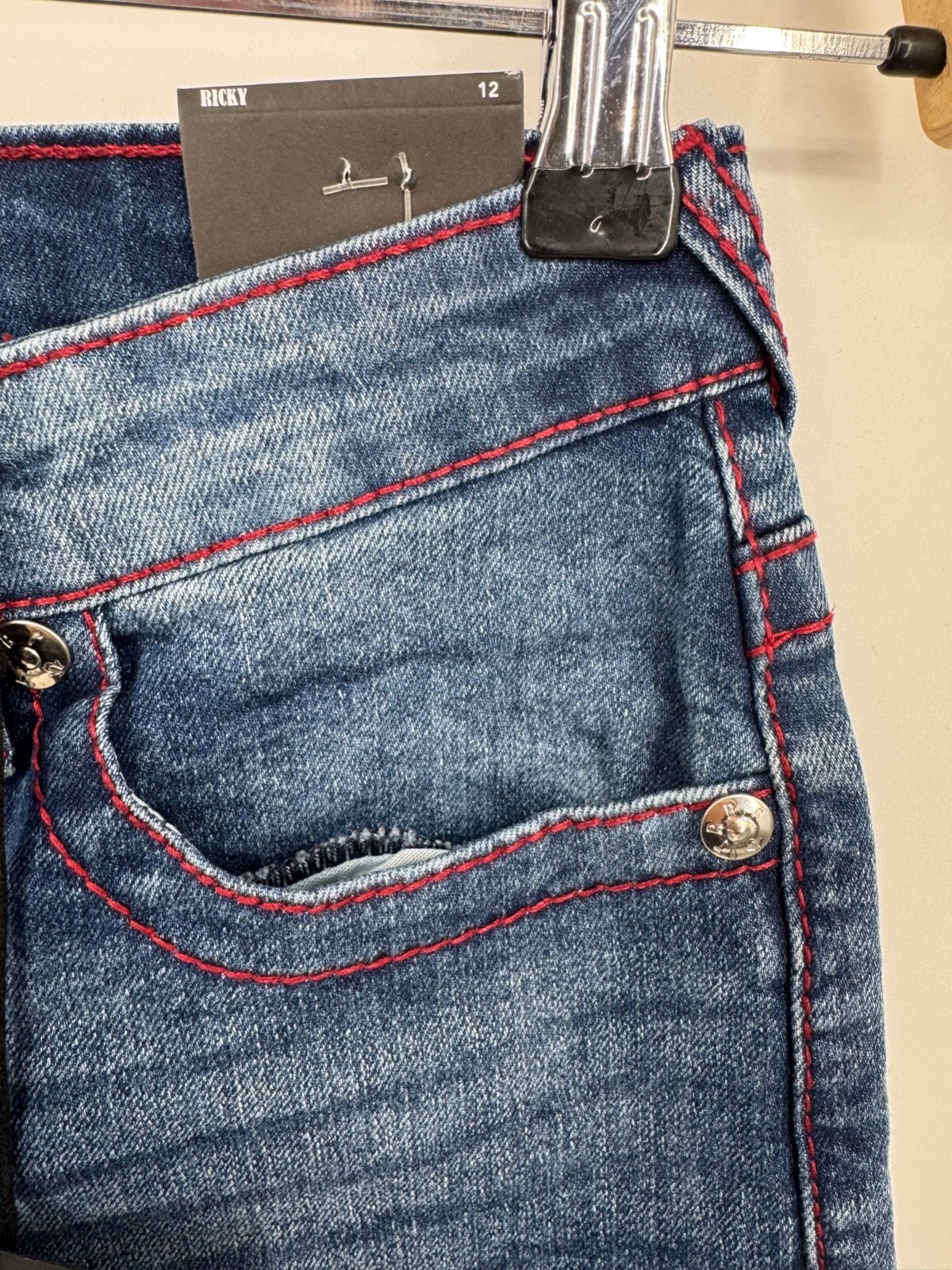 NWT True Religion Ricky SN Chain Stitch Jeans Boys 12 Lagoon Blue Distressed thumbnail 10