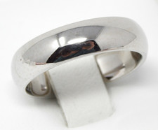 14 kt White Gold 6 mm Half Round Wedding Band Ring Size 10 A5365