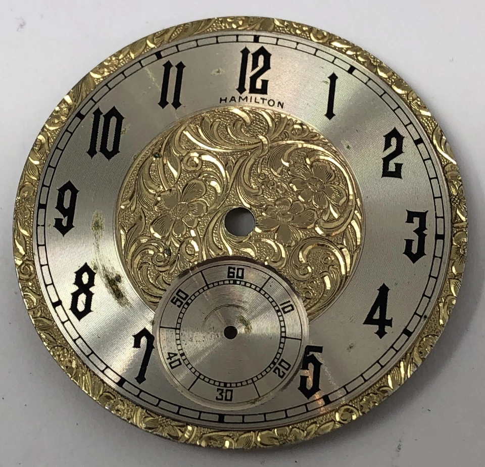 Vintage Hamilton Pocket Watch Movement and Face For Parts or Repair - Image 2 of 4
