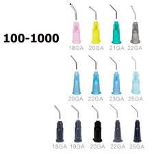 100P Dental Prebent tip Pre Bent Needle Tips for Etch - Sealant needle tips