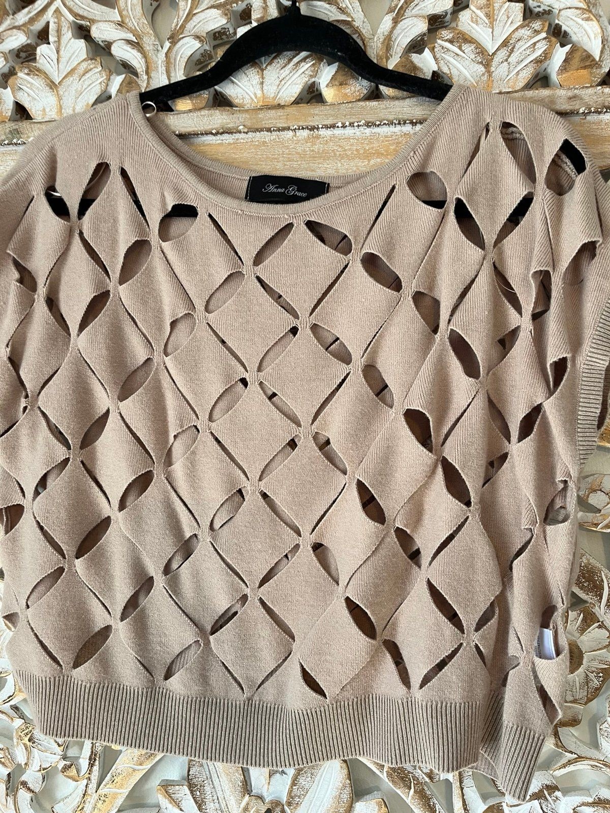 Anna Grace Patchwork Cut Out Size Small Vest - image 5