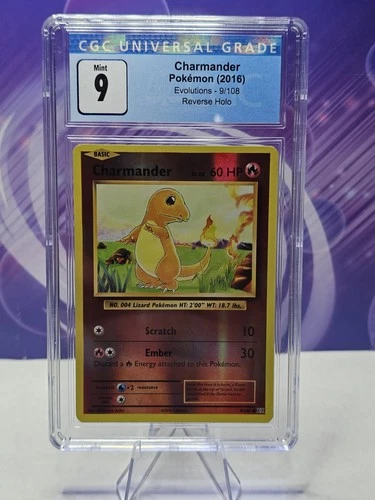 Pokémon Charmander Reverse Holo 9/108 CGC 9 Mint Blue Label 2016 Evolutions