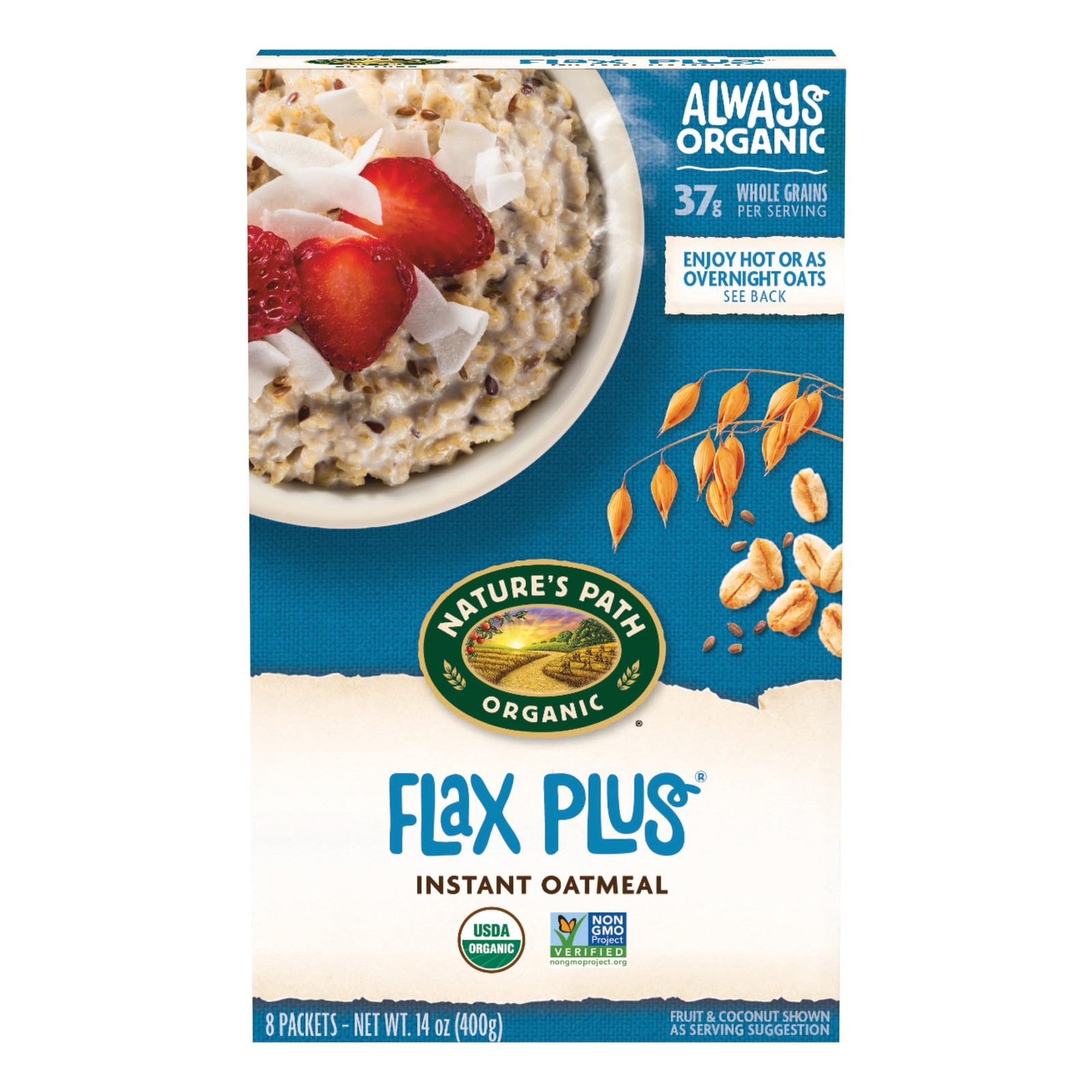 Nature's Path Organic Flax Plus Instant Oatmeal, 14 oz Pack of 6, NonGMO
