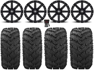 MSA Black Clutch 12'' UTV Wheels 27'' Reptile Tires Can-Am Defender
