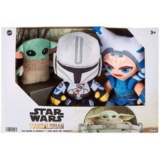 Star Wars The Mandalorian, Grogu Baby Yoda  Ahsoka Tano 3 pc Plush Figure Set