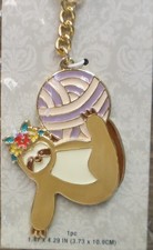 Yarnology Sloth  Yarn Ball Enamel Keychain