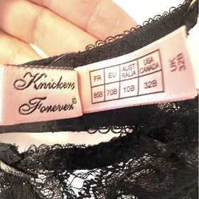 Agent Provocateur Black Lace Balconette Bra 32B Sheer Fishnet Bow Sexy
