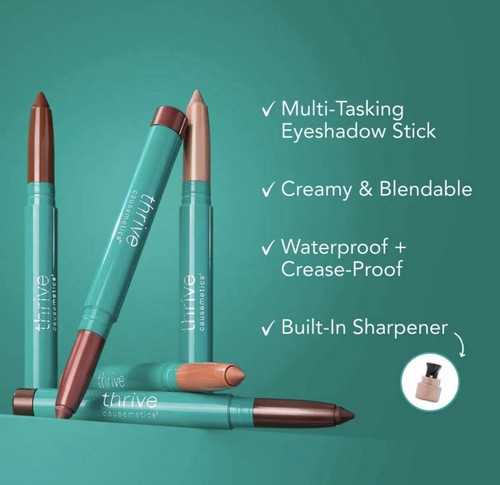Thrive Causemetics Brilliant Eye Brightener Stick Racquel Soft Silver Shimmer - Picture 8 of 9